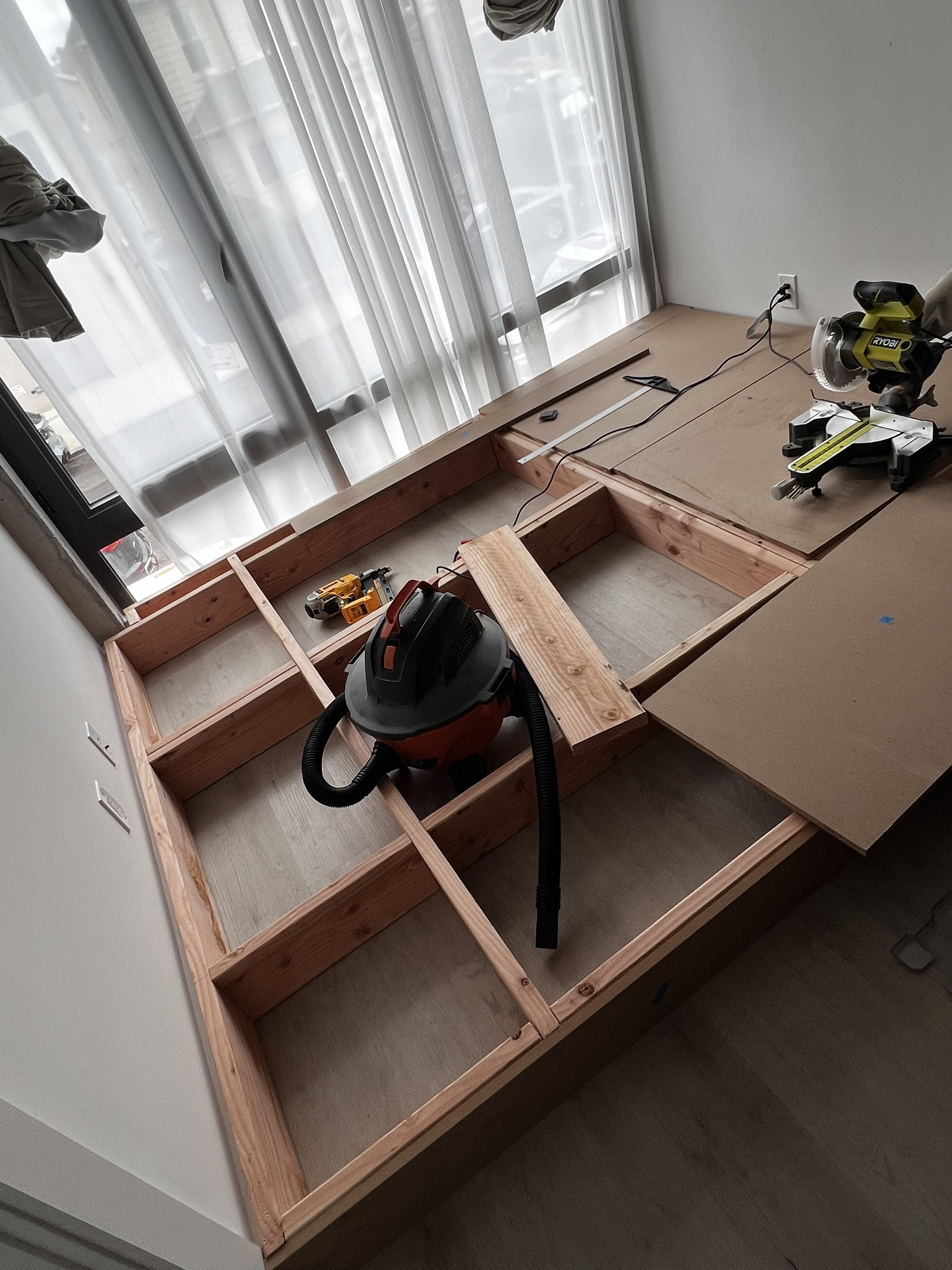 Stage framing in progress