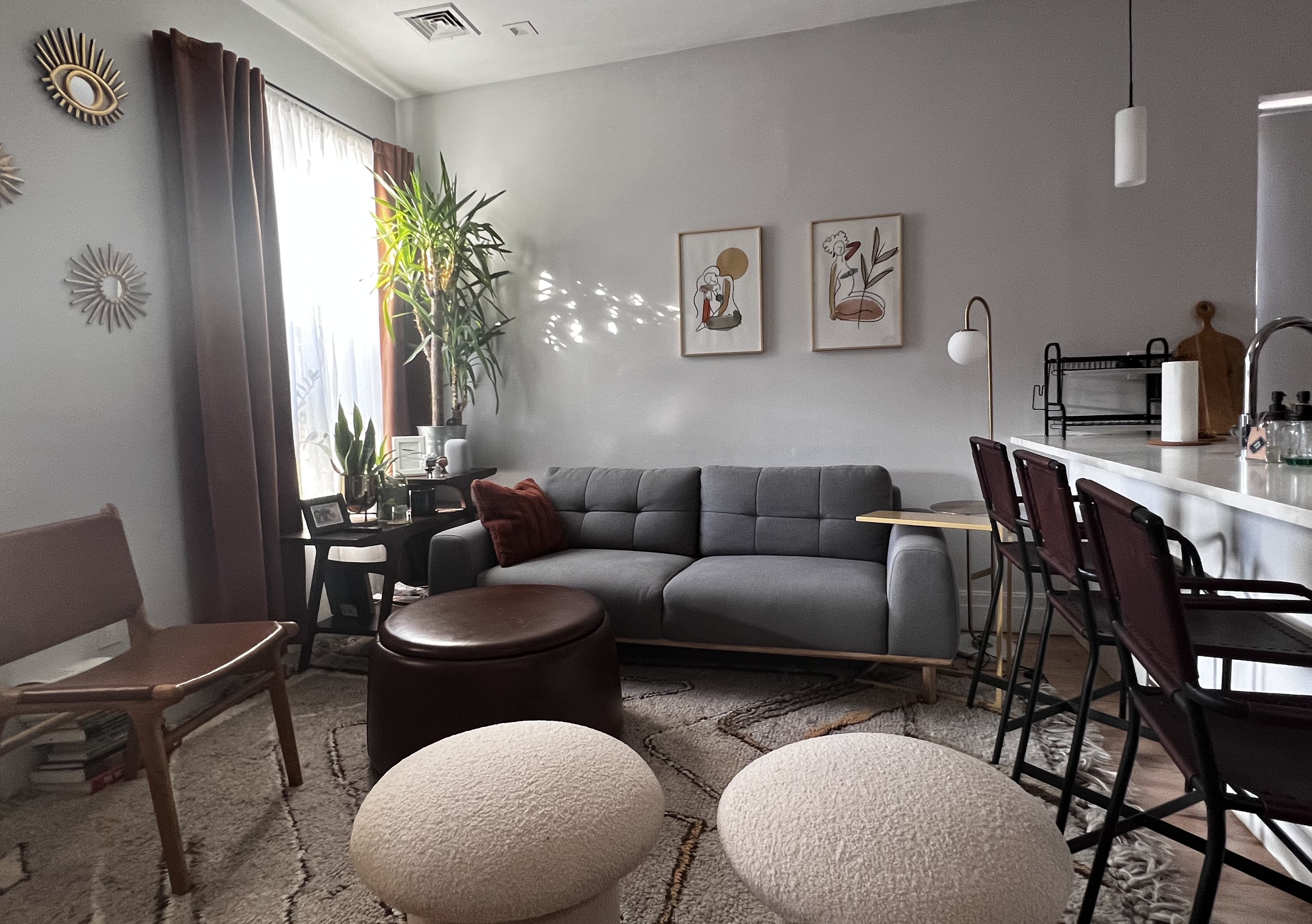 The living room — curated interior with new and existing pieces